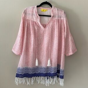 Roller Rabbit Tunic Top Swim Coverup XXS Resortwear Preppy Country Club Boho